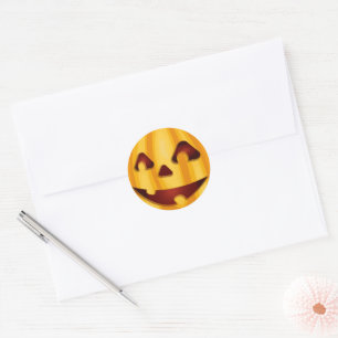 Carved pomkin glimlachend Halloween design Ronde Sticker