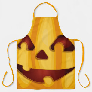 Carved pomkin glimlachend Halloween design Schort