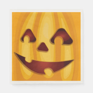 Carved pomkin glimlachend Halloween design Servet
