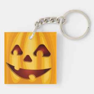 Carved pomkin glimlachend Halloween design Sleutelhanger