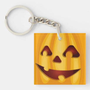 Carved pomkin glimlachend Halloween design Sleutelhanger