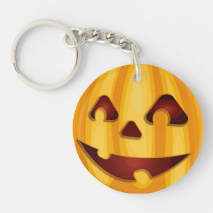 Carved pomkin glimlachend Halloween design Sleutelhanger