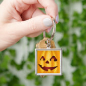 Carved pomkin glimlachend Halloween design Sleutelhanger (Hand)