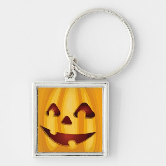 Carved pomkin glimlachend Halloween design Sleutelhanger (Voorkant)