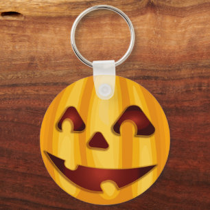 Carved pomkin glimlachend Halloween design Sleutelhanger