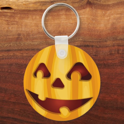 Carved pomkin glimlachend Halloween design Sleutelhanger (Voorkant)