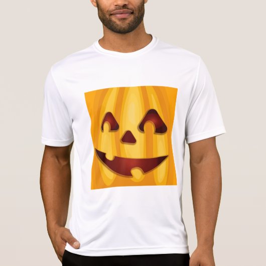 Carved pomkin glimlachend Halloween design T-shirt (Voorkant)