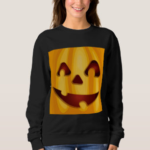 Carved pomkin glimlachend Halloween design Trui