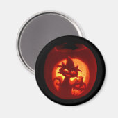 Carved Pumpkin Cat Halloween Magnet (Voorkant / Achterkant)