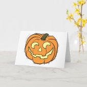 Carved Pumpkin Face Kaart (Gele Bloem)