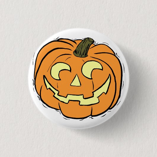 Carved Pumpkin Face Ronde Button 3,2 Cm (Voorkant)