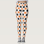 Carved Pumpkins Halloween Womens Black and white Leggings (Voorkant)