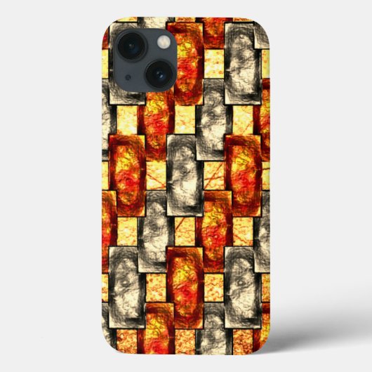 Carved rechtangular pieces beige and reddish align Case-Mate iPhone case (Achterkant)