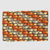 Carved rechtangular pieces beige and reddish align golfhanddoek (Horizontaal)