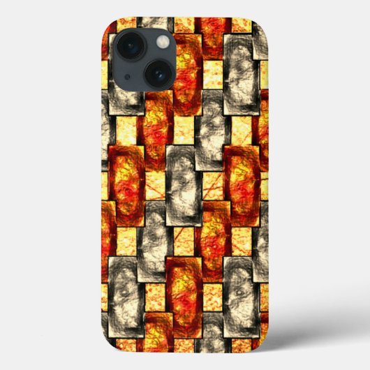 Carved rechtangular pieces reddish and beige align Case-Mate iPhone case (Achterkant)