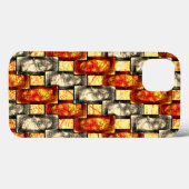 Carved rechtangular pieces reddish and beige align Case-Mate iPhone case (Achterkant (horizontaal))