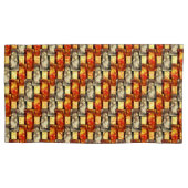 Carved rechtangular pieces reddish and beige align kussensloop (Voorkant-Links)