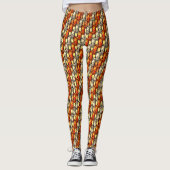 Carved rechtangular pieces reddish and beige align leggings (Voorkant)