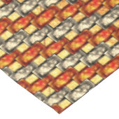 Carved rechtangular pieces reddish and beige align tafelkleed (Gekanteld)