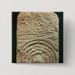 Carved Stele Vierkante Button 5,1 Cm