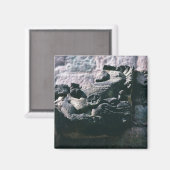 Carved Stone Figuur Mayan Ruins Copan Honduras Magneet (Voorkant / Achterkant)