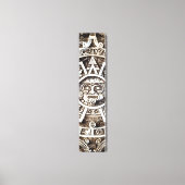 Carved Stone Mayan Aztec MesoAmerican Sun Calendar Canvas Afdruk (Voorkant)