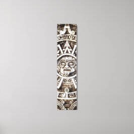 Carved Stone Mayan Aztec MesoAmerican Sun Calendar Canvas Afdruk