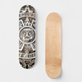 Carved Stone Mayan Aztec Mesoamerican Sun Calendar Persoonlijk Skateboard (Voorkant)