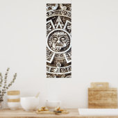 Carved Stone Mayan Aztec MesoAmerican Sun Calendar Poster (Keuken)