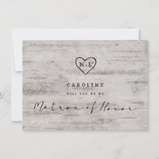 Carved Sweethearts Matron of Honor proposal Kaart (Voorkant)
