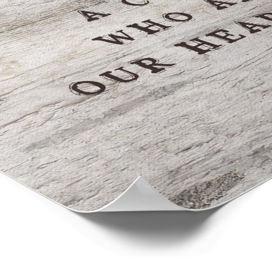 Carved Sweethearts Rustic in Loving Memory Sign Poster (Hoek)