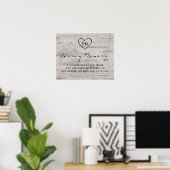 Carved Sweethearts Rustic in Loving Memory Sign Poster (Thuiskantoor)