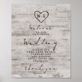 Carved Sweethearts Unplugged Wedding Table Sign Poster (Voorkant)