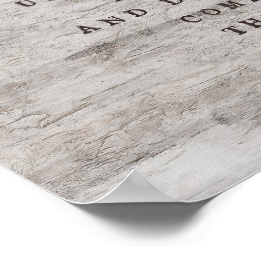 Carved Sweethearts Weddenschap Open Bar Teken Poster (Hoek)