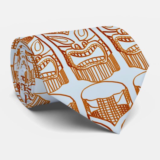 Carved Tiki scculpture Thunder_Cove Stropdas (Opgerold)