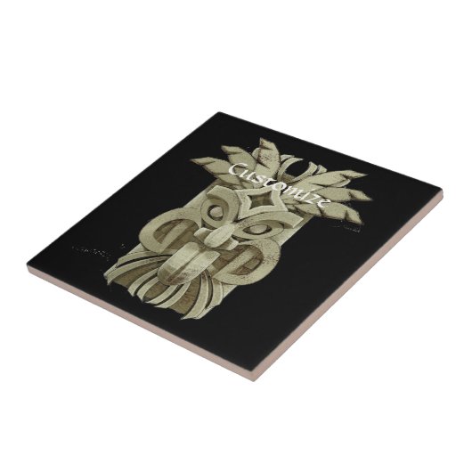 Carved Tiki scculpture Thunder_Cove Tegeltje (Zijkant)