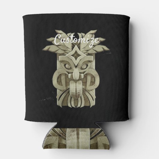 Carved Tiki Sculpture Thunder Blikjeskoeler (Achterkant)