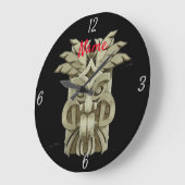 Carved Tiki Sculpture Thunder Grote Klok (Hoek)