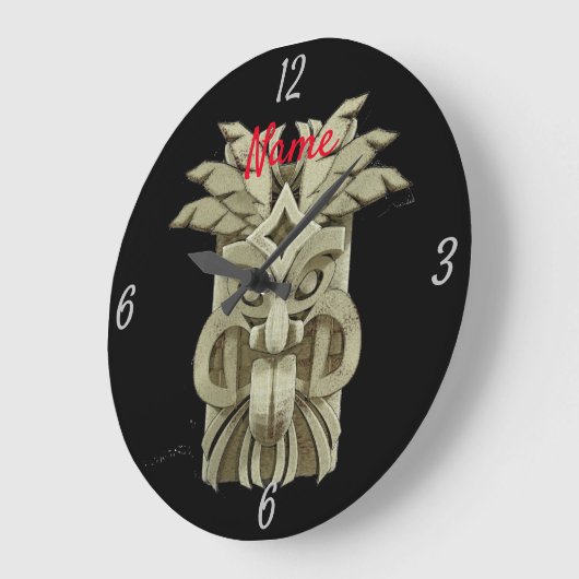 Carved Tiki Sculpture Thunder Grote Klok (Hoek)