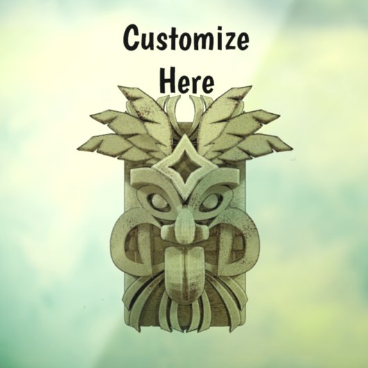 Carved Tiki Sculpture Thunder Raamsticker (Vel 3)