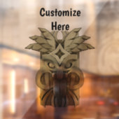 Carved Tiki Sculpture Thunder Raamsticker (Vel 2)