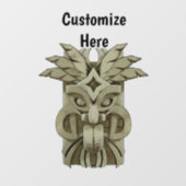 Carved Tiki Sculpture Thunder Raamsticker (Vel)