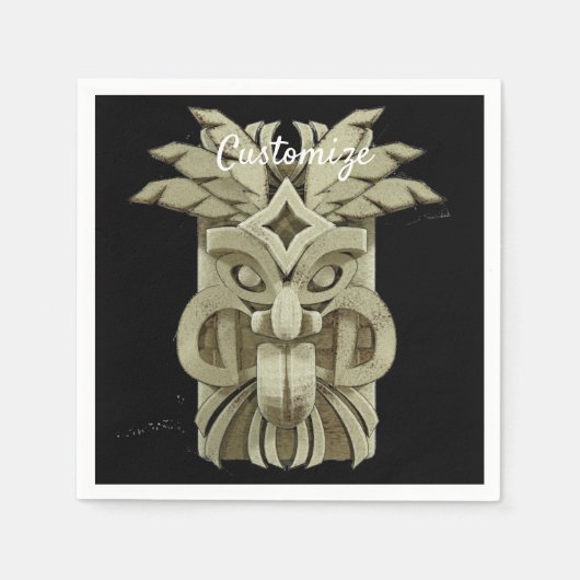 Carved Tiki Sculpture Thunder Servet (Voorkant)