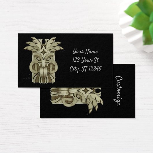 Carved Tiki Sculpture Thunder Visitekaartje (Bureau)