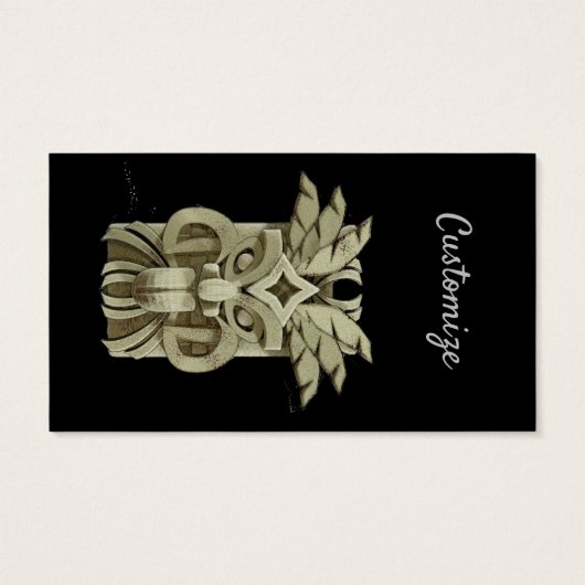 Carved Tiki Sculpture Thunder Visitekaartje (Achterkant)