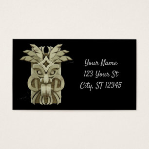 Carved Tiki Sculpture Thunder Visitekaartje