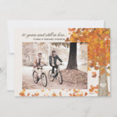 Carved Tree Herfst 50th Jubileum Photo Invitation Kaart (Achterkant)