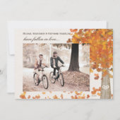 Carved Tree Herfst Save the Date Weduwfoto Cards Kaart (Achterkant)