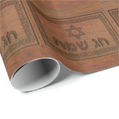 Carved Wood Chag Sameach Cadeaupapier (Rol Hoek)