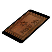 Carved Wood Chag Sameach Magneet (Linkerzijde)